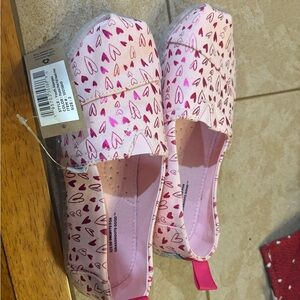 Toms Pink Heart Patterned Kids Sneakers